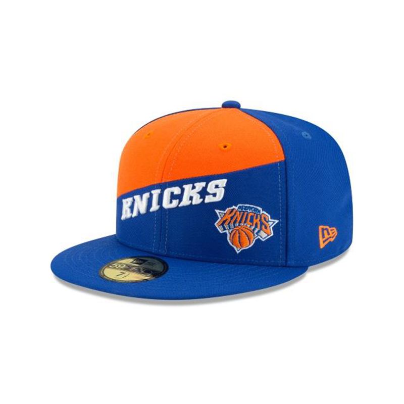 NBA New York Knicks Color Split 59Fifty Fitted (NTM4491) - Blue New Era Caps